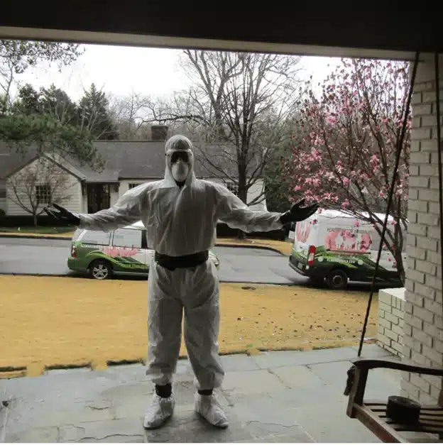 Suited up for a mold remediation